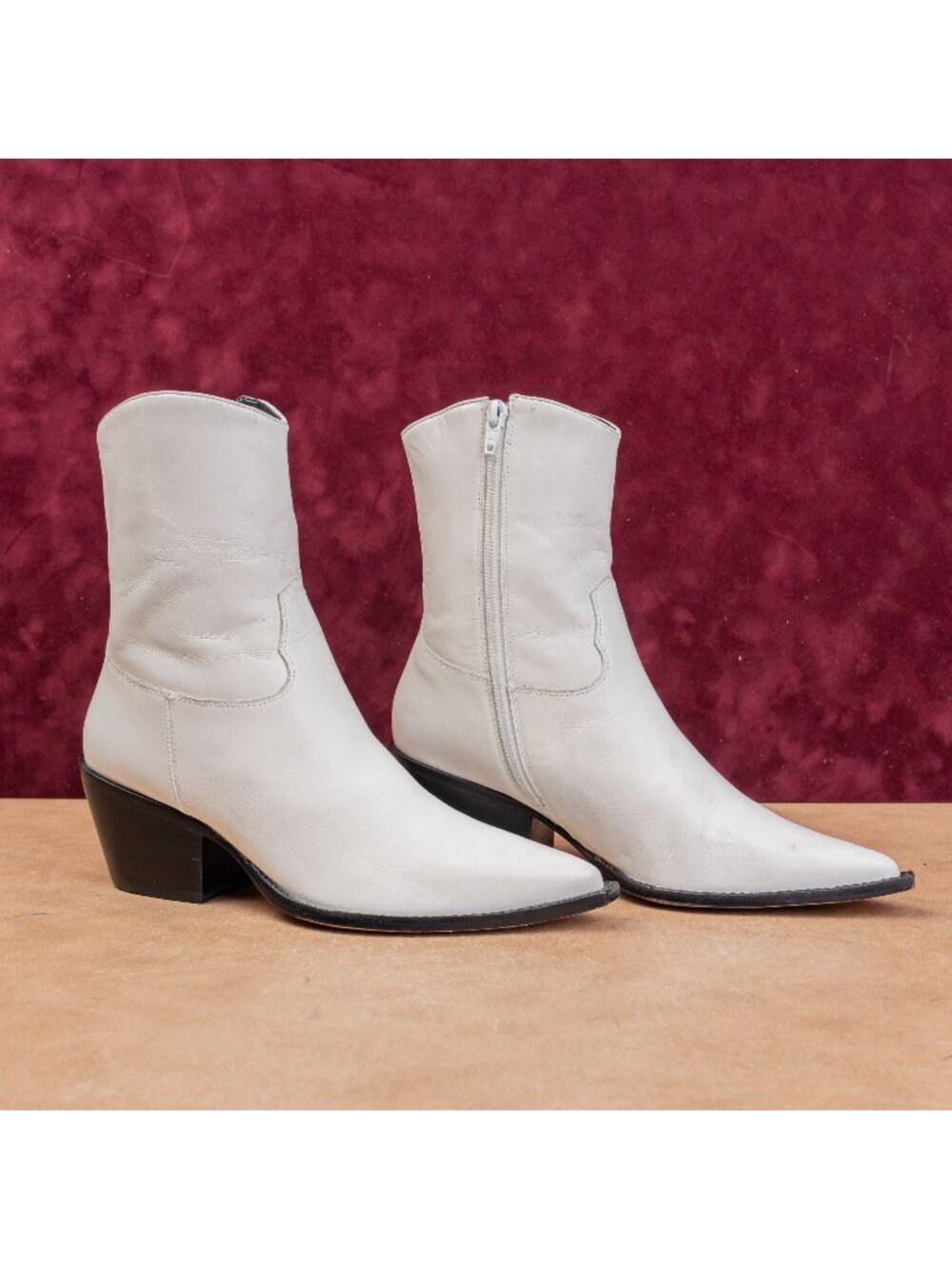 Black Suede Studio Wmn Modern Western Cowboy Leather Festival Boots 8US EUR38